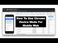 Chrome DevTools Device Mode For Mobile Web