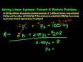 Solving Linear Systems Percent Mixture Word Problems
