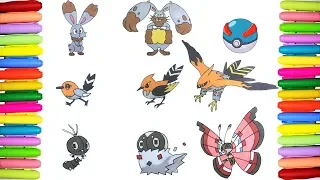Pokemon list coloring pages - 659 to 666