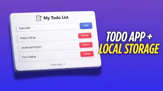 Stop Losing Your Tasks JavaScript Todo App with Local Storage JavaScript Project