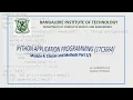 Python Application Programming 17CS664 Module 4 Classes and Methods