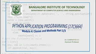 Python Application Programming 17CS664 Module 4 Classes and Methods