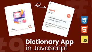 Build a Dictionary App using JavaScript HTML CSS JavaScript JavaScript Projects