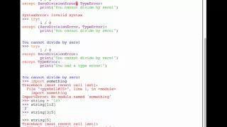 Python 101 Episode 7 - Exception Handling