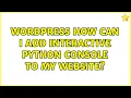 Wordpress How can I add interactive python console to my website