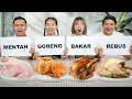TANTANGAN MAKAN MENTAH, GORENG, BAKAR DAN REBUS!!