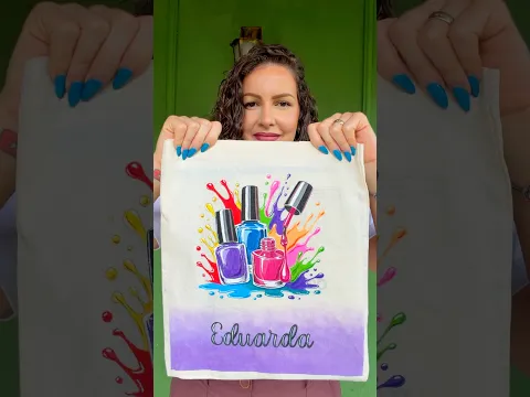 Ecobag que pintei para minha nail designer 💅🛍️🎨