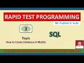 How To Create Database in MySQL Part 3 Joshi Pushkar D Rapid Test Programming