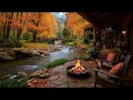 🍂 Cozy Autumn Riverside Cabin with Firepit & Peaceful Birdsong | Relaxing Nature Escape
