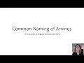 Common Naming of Amines