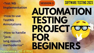 Session 3 Automation Testing Project for Beginners Java Selenium Software Testing Zone