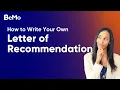 How to Write Your Own Letter of Recommendation BeMo Academic Consulting