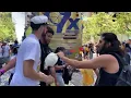 Klay Thompson dropped one of his championship rings while celebrating with the people