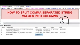 How to split comma separated string values into columns