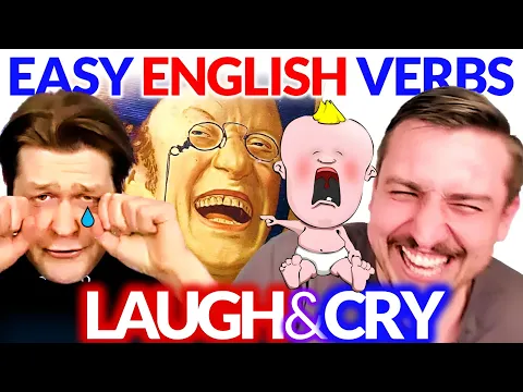 Verbos em inglês 😆 LAUGH and CRY 😭 Iniciante fácil Input compreensível em inglês Lição