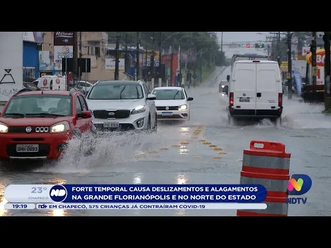 Forte temporal causa transtornos na Grande Florianópolis e no Norte do estado