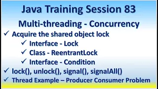 Java Training Session 83 Multi-threading Concurrency Lock ReentrantLock lock unlock await signal