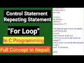 Lec-20 for loop In C Programming Control Statement Repeating Statement In Nepali By Harishwar