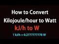 How to Convert to Watt