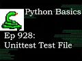 Python Basics Tutorial Unittest Test File Unittest Module Series
