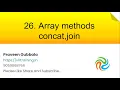 Array methods concat join Javascript Foundation Training s In telugu 26
