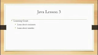 Java variables data types and comments - Lesson 3