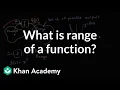 What is the range of a function Functions Algebra I Khan Academy