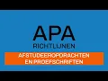 Download Lagu APA-richtlijnen 7e editie: Afstudeeropdrachten en Proefschriften
