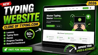 TypeMasterPro - Best Free Typing Website 2026 Typing com Clone with HTML CSS JavaScript
