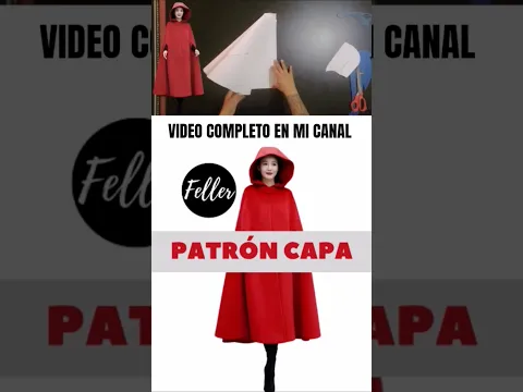 Patrón Capa con Capucha   #patronajefemenino #moda #altacostura #shorts #viral