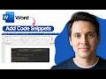 How to Add Code Snippets in Word MS Word Code Converter Syntax Highlighter 2026 Full Guide
