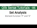Qlik sense Tutorials - Qlik Sense Set Analysis