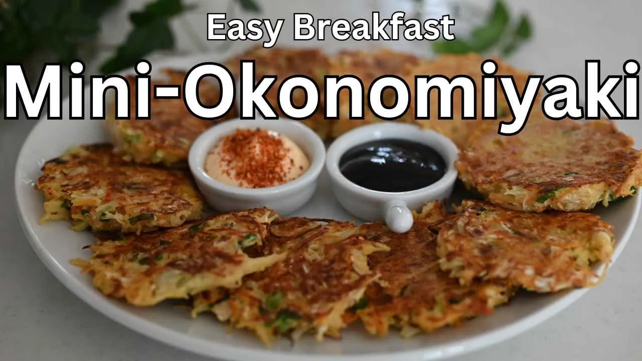 Cabbage and Potato taste better than meat!  Mini Okonomiyaki Recipe in 10 minutes!  Easy Breakfast