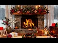 Cozy Christmas Fireplace (12 Hours)❄️ Crackling Fire \u0026 Gentle Snowfall Ambience