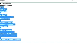Set in Python Operations Union Intersection Difference Symmetric difference