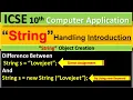 Java-String Handling Introduction String Constant Pool ICSE 10th Computer Application