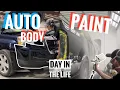 A Day in The Life Of An Automotive Body Paint Tech Repairing Refinishing Prepping And Painting