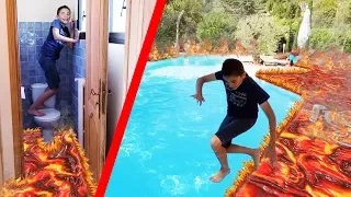 Download THE FLOOR IS LAVA CHALLENGE - THE FLOOR IS Lava! 🔥 - IN OUR HOLIDAY HOUSE MP3