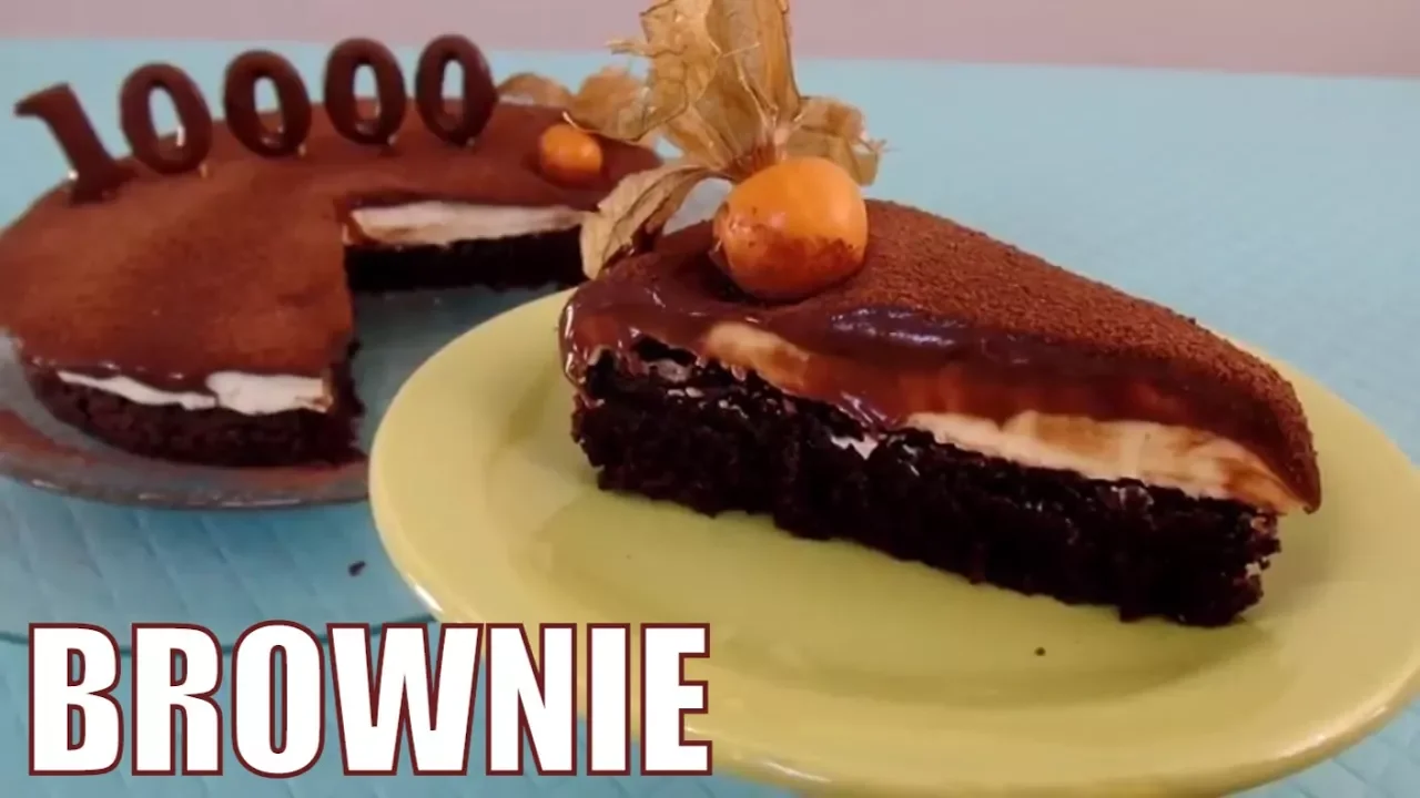 RECEITA DE BROWNIE DE CHOCOLATE AMARGO SUPER FÁCIL COM GANACHE DE NUTELLA E NATA