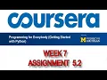 Coursera Python for Everybody EP-13 Assignment 5 2 Solution Week 7 Shoeb Solves
