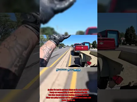 Speeding Biker Almost Crashes Into Merging Truck @phillydjhavoc #biker#crash#roadrage