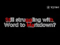 Convert Office docs to Markdown in just One-Click
