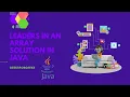 GeeksForGeeks Leaders in an Array Solution in Java
