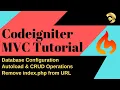 Code Igniter Tutorial Day 2 Database Connection Autoload CRUD Operations Remove index php