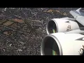 4K See London from above Emirates A380 approach and landing at Heathrow