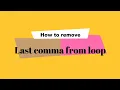 How to remove last comma from loop in c How to delete last comma from loop in c