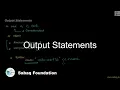 Output statements Computer Science Lecture Sabaq pk