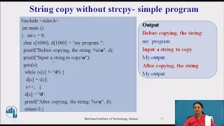 User function in C to copy one string into another