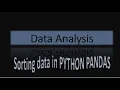 How to Sort data in PYTHON PANDAS HINDI TUTORIAL