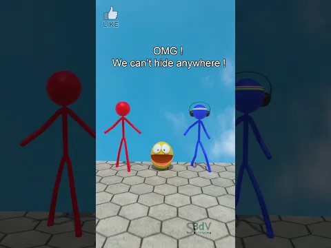 He Found a Tiny Way to Escape ! 🧐#friendship #pacman #stickman #blender